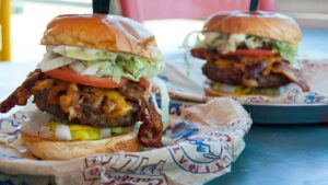 Burger at River City Café - Myrtle Beach, South Carolina, USA
